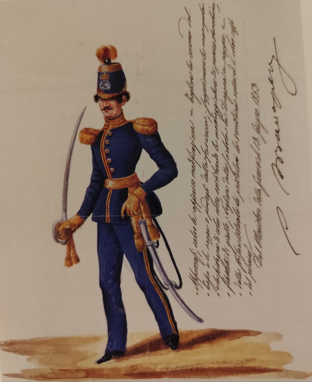 1851 - Bozzetto per la comparsa alla Piemontese